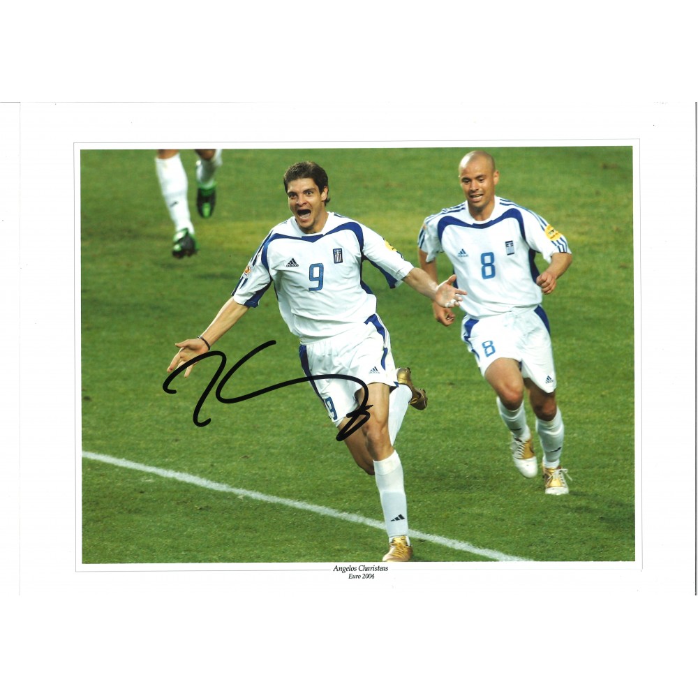 Angelos Charisteas Greece Signed 16 x 12 inch football photo. Angelos Charisteas Greece Signed 16 x 12 inch football photo.