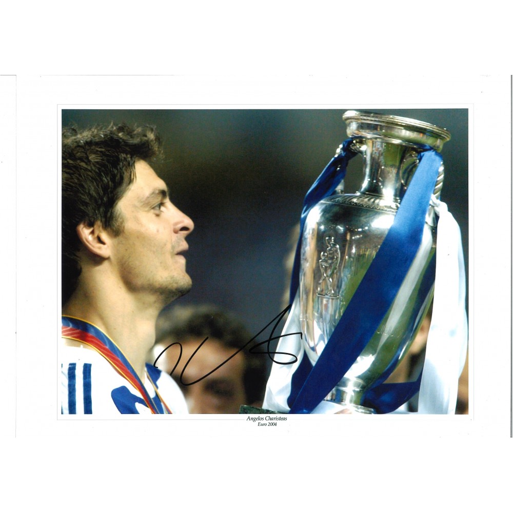 Angelos Charisteas Greece Signed 16 x 12 inch football photo. Angelos Charisteas Greece Signed 16 x 12 inch football photo.