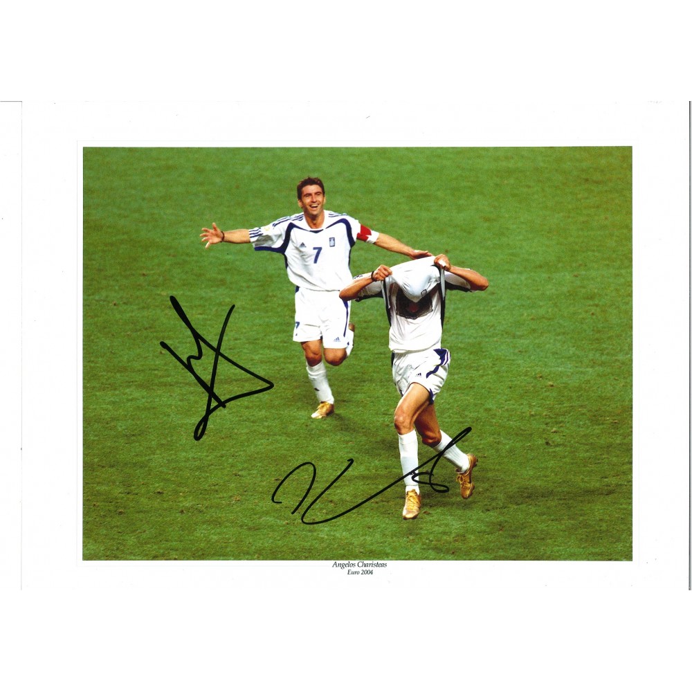 Angelos Charisteas Greece Signed 16 x 12 inch football photo. Angelos Charisteas Greece Signed 16 x 12 inch football photo.