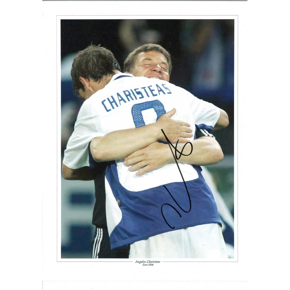 Angelos Charisteas Greece Signed 16 x 12 inch football photo. Angelos Charisteas Greece Signed 16 x 12 inch football photo.