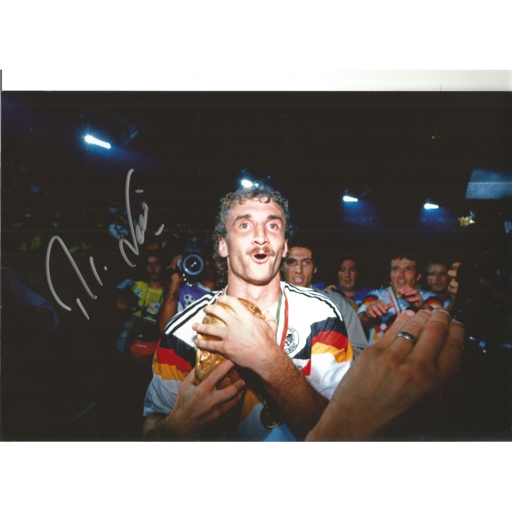 Rudi Voller Germany Signed 10 x 8 inch football photo. Rudi Voller Germany Signed 10 x 8 inch football photo.