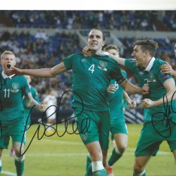 John O'Shea & McClean & Walters Ireland Signed 12 x 8 inch football photo. John O'Shea & McClean & Walters Ireland Signed 12 x 8 inch football photo.