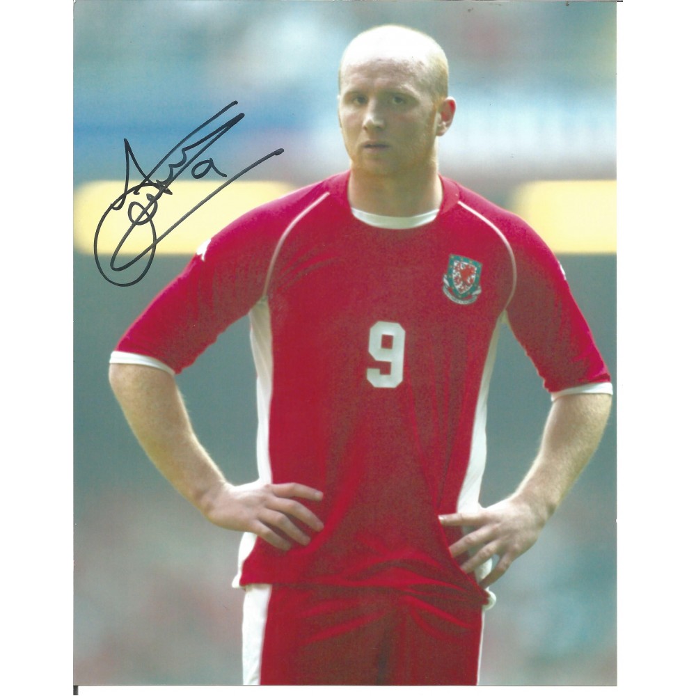 John Hartson Wales Signed 10 x 8 inch football photo. John Hartson Wales Signed 10 x 8 inch football photo.