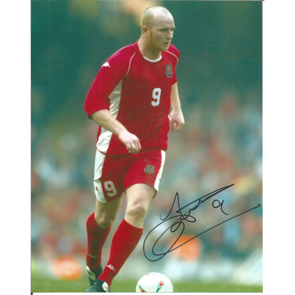 John Hartson Wales Signed 10 x 8 inch football photo. John Hartson Wales Signed 10 x 8 inch football photo.