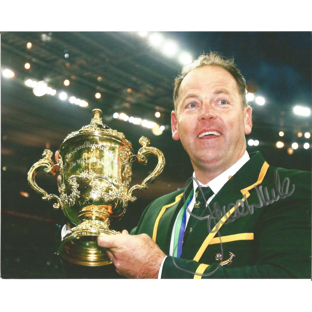 Jake White Signed 10 x 8 inch rugby photo.