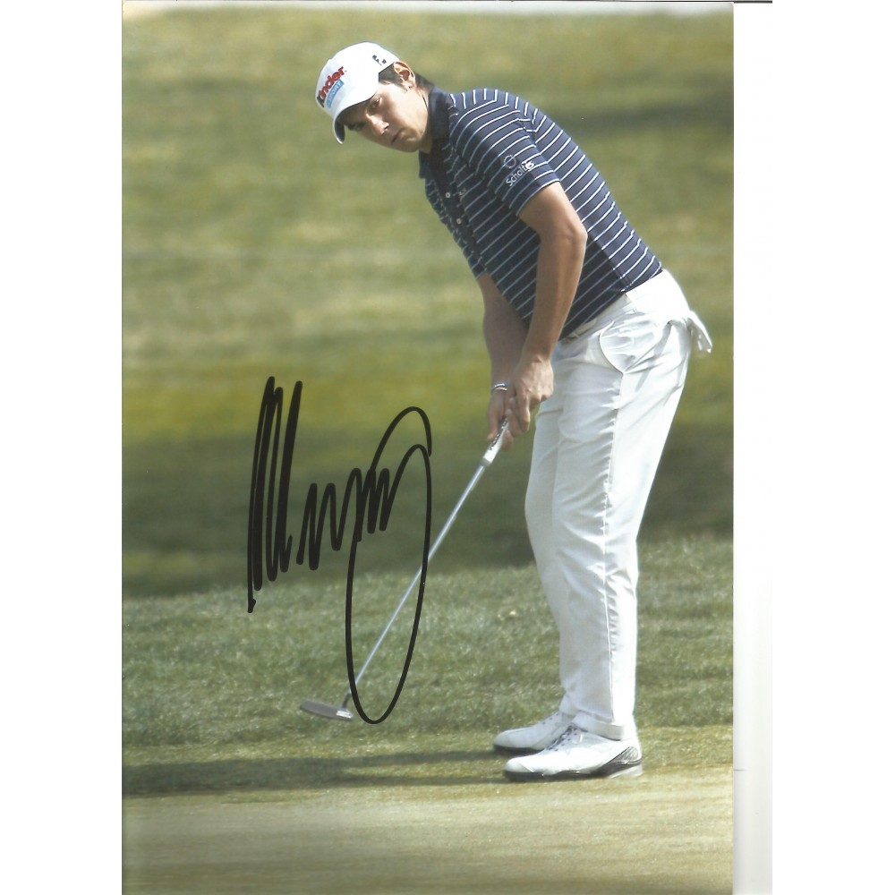 Matteo Manassero  Signed 12 x 8 inch golf photo.