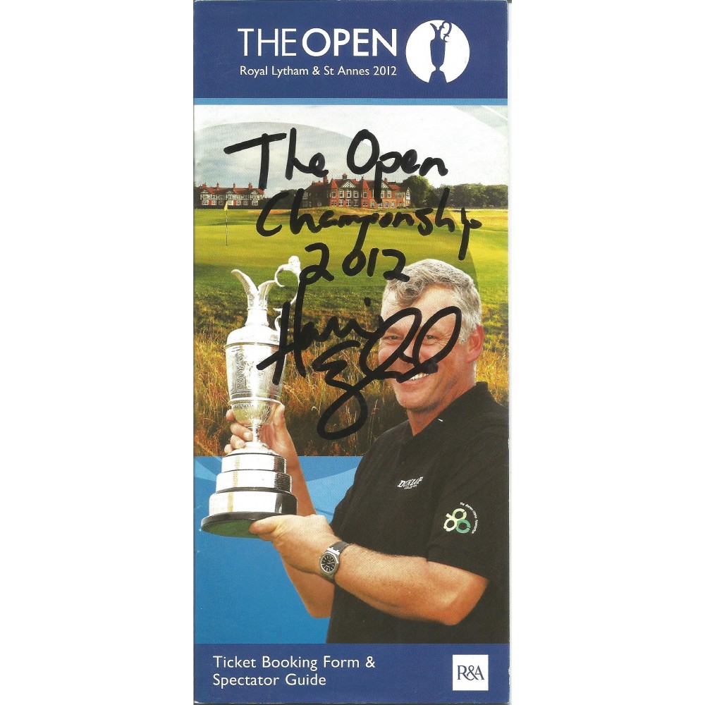 Harris English signed 2012 Open Championship spectator guide booklet. Harris English signed 2012 Open Championship spectator guide booklet.