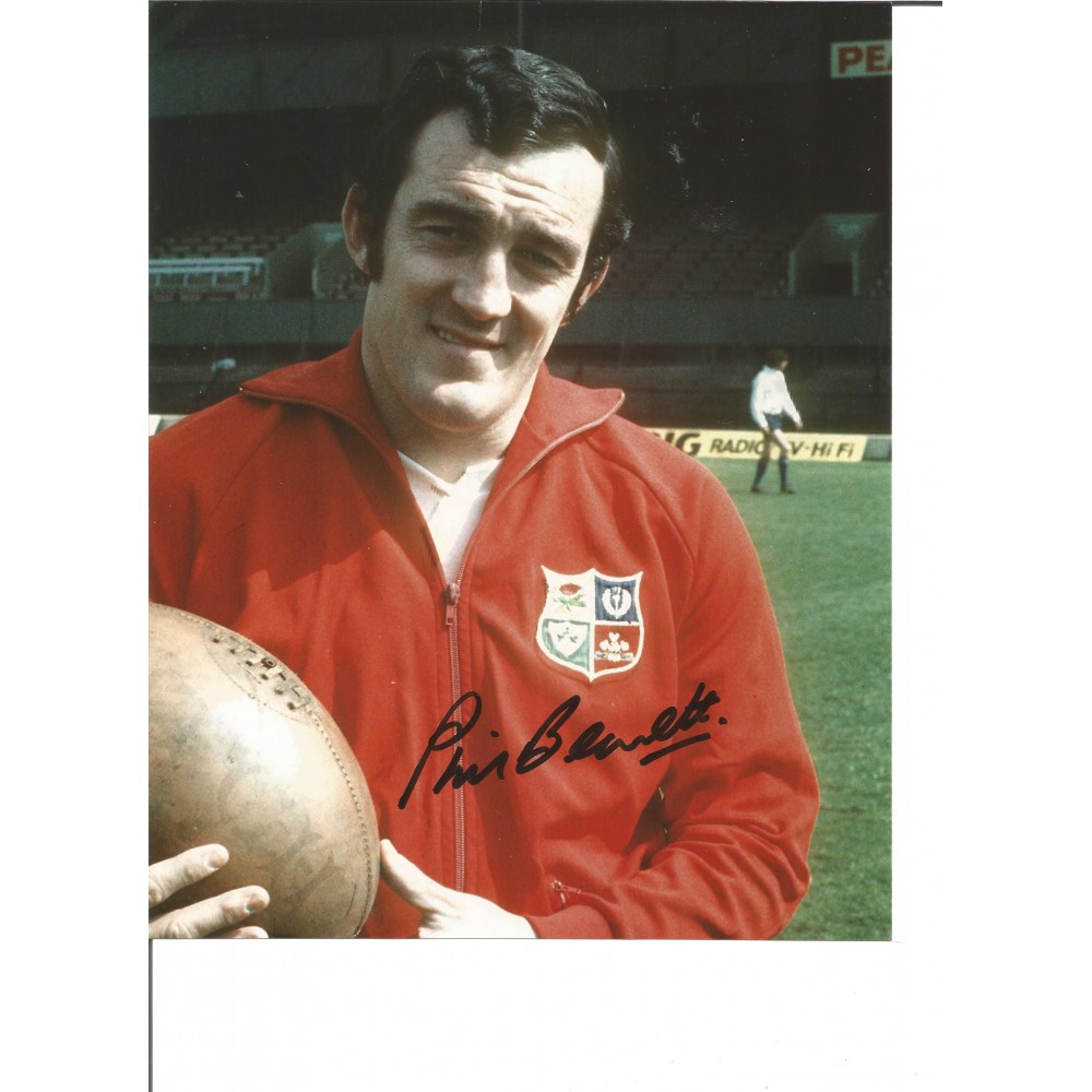 Rugby Union Phil Bennett 10x8 Signed Colour Photo Pictured While Touring With The British Lions. Rugby Union Phil Bennett 10x8 Signed Colour Photo Pictured While Touring With The British Lions.