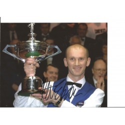 Snooker Peter Ebdon 10x8 Signed Colour Photo Pictured Holding The World Championship Trophy