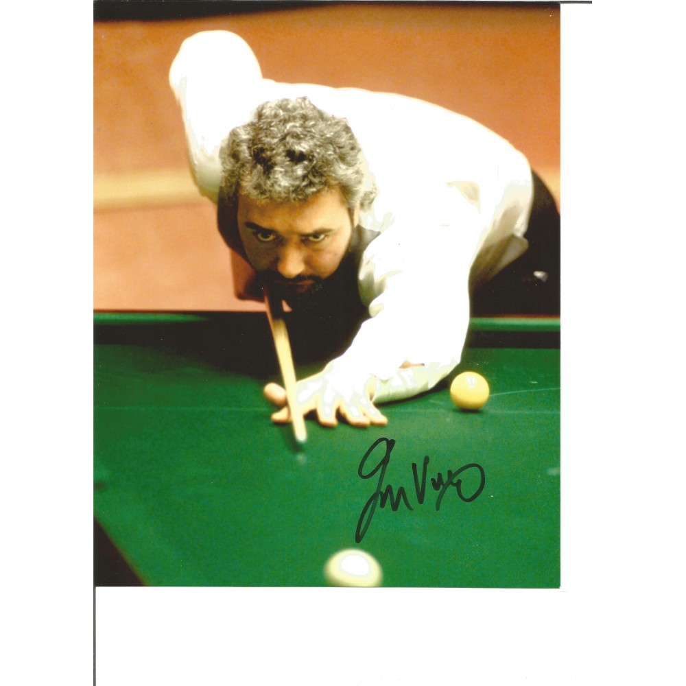 Snooker John Virgo 10x8 Signed Colour Photo Pictured In Action At The World Championships.