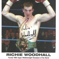 Boxing Richie Woodhall 10x8 Signed Colour Photo Pictured Celebrating Boxing Richie Woodhall 10x8 Signed Colour Photo Pictured Celebrating