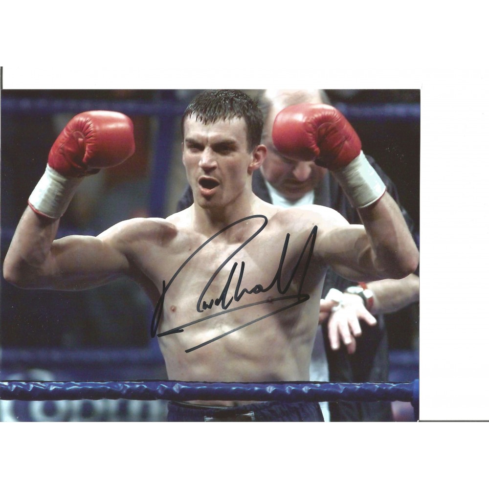 Boxing Richie Woodhall 10x8 Signed Colour Photo Pictured Celebrating 