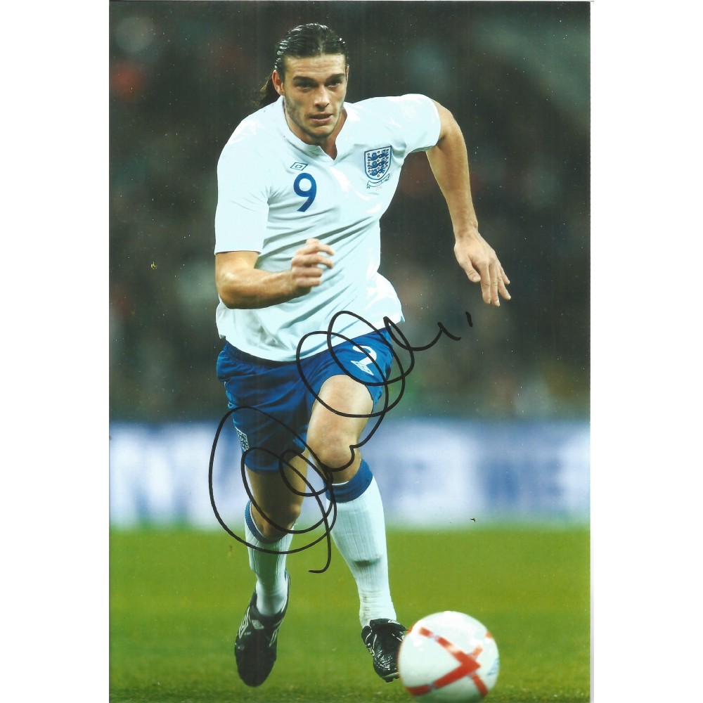 Football Andy Carroll 10x8 signed colour photo pictured in action for England.
