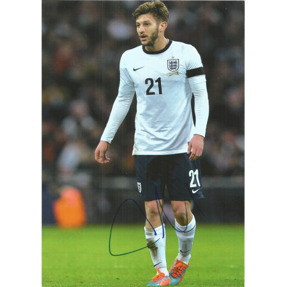 Football Adam Lallana 10x8 signed colour photo pictured in action for England. Football Adam Lallana 10x8 signed colour photo pictured in action for England.