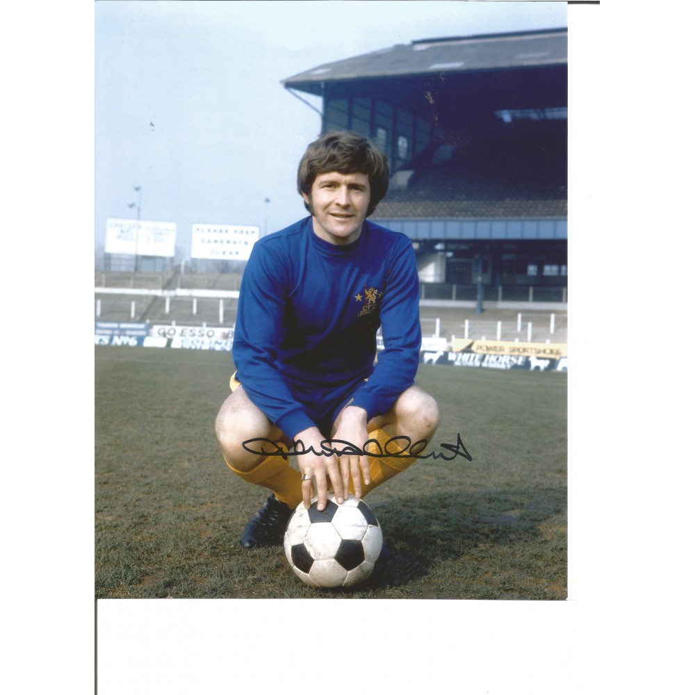 Football John Hollins 10x8 Signed Colour Photo Pictured In Chelsea Kit. Football John Hollins 10x8 Signed Colour Photo Pictured In Chelsea Kit.
